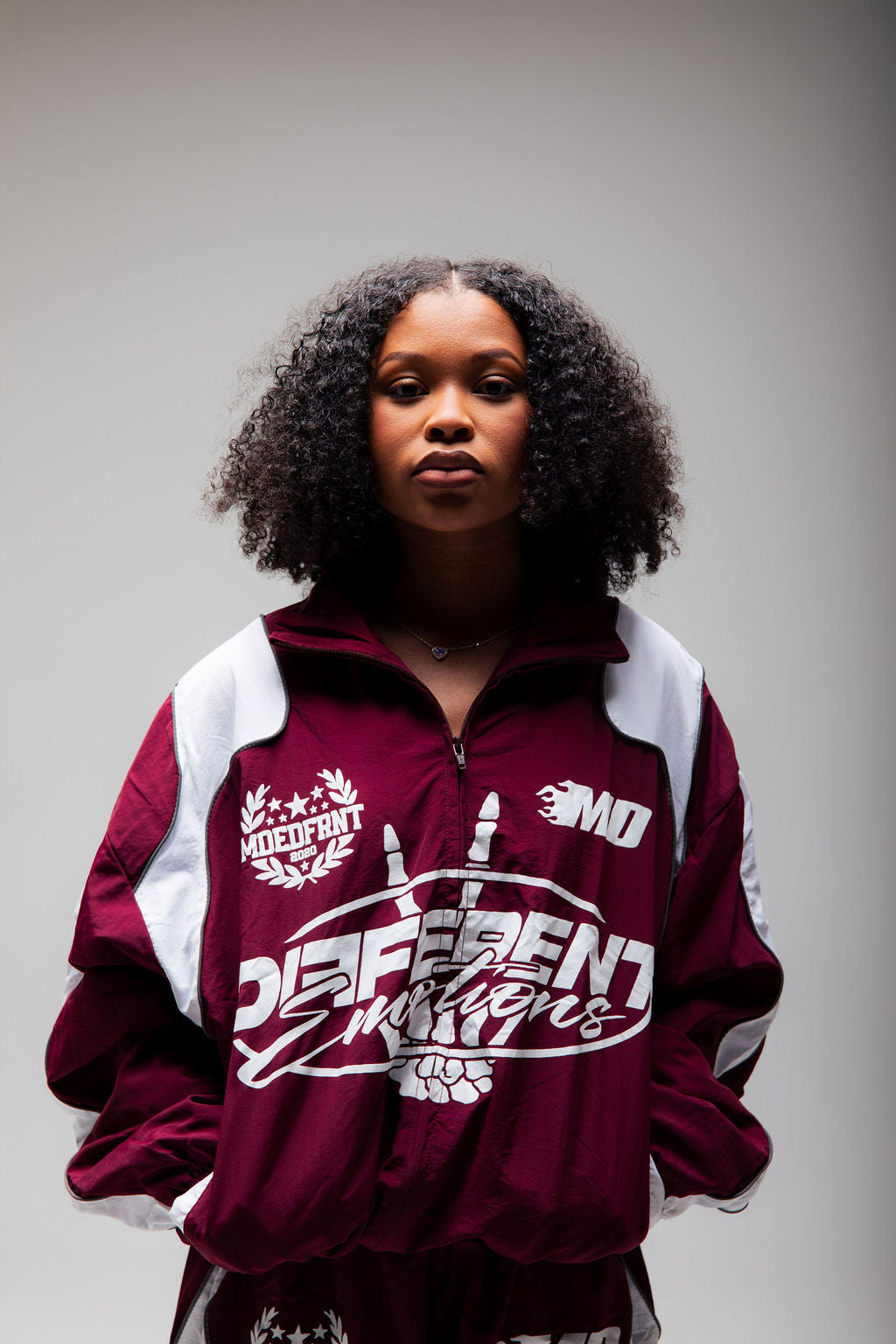 Emotions track jacket (crimson/white)