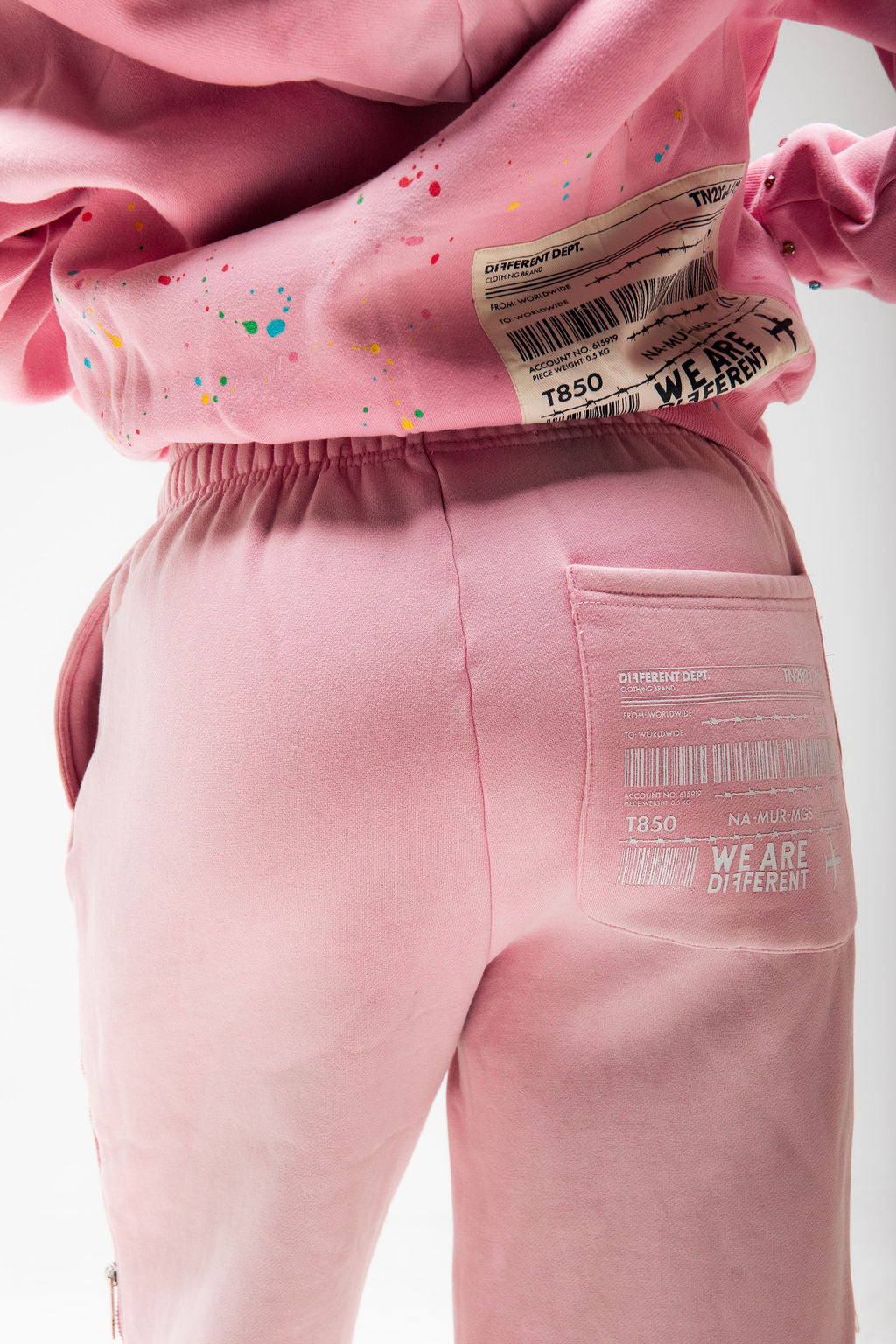 Flared straight sweats (pink)