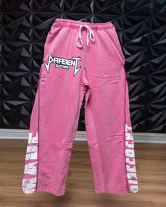 Flared Straight Zip Joggers - Pink