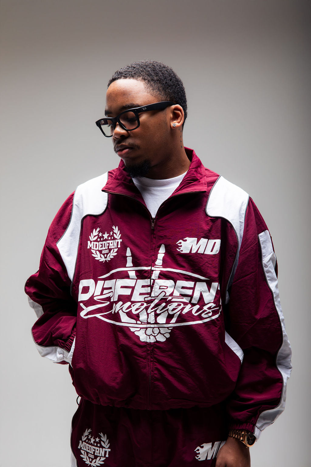 Emotions track jacket (crimson/white)