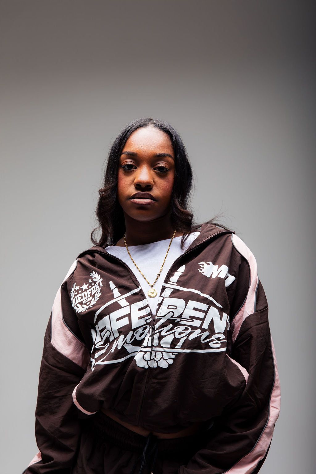 Emotions track jacket (brown/pink)