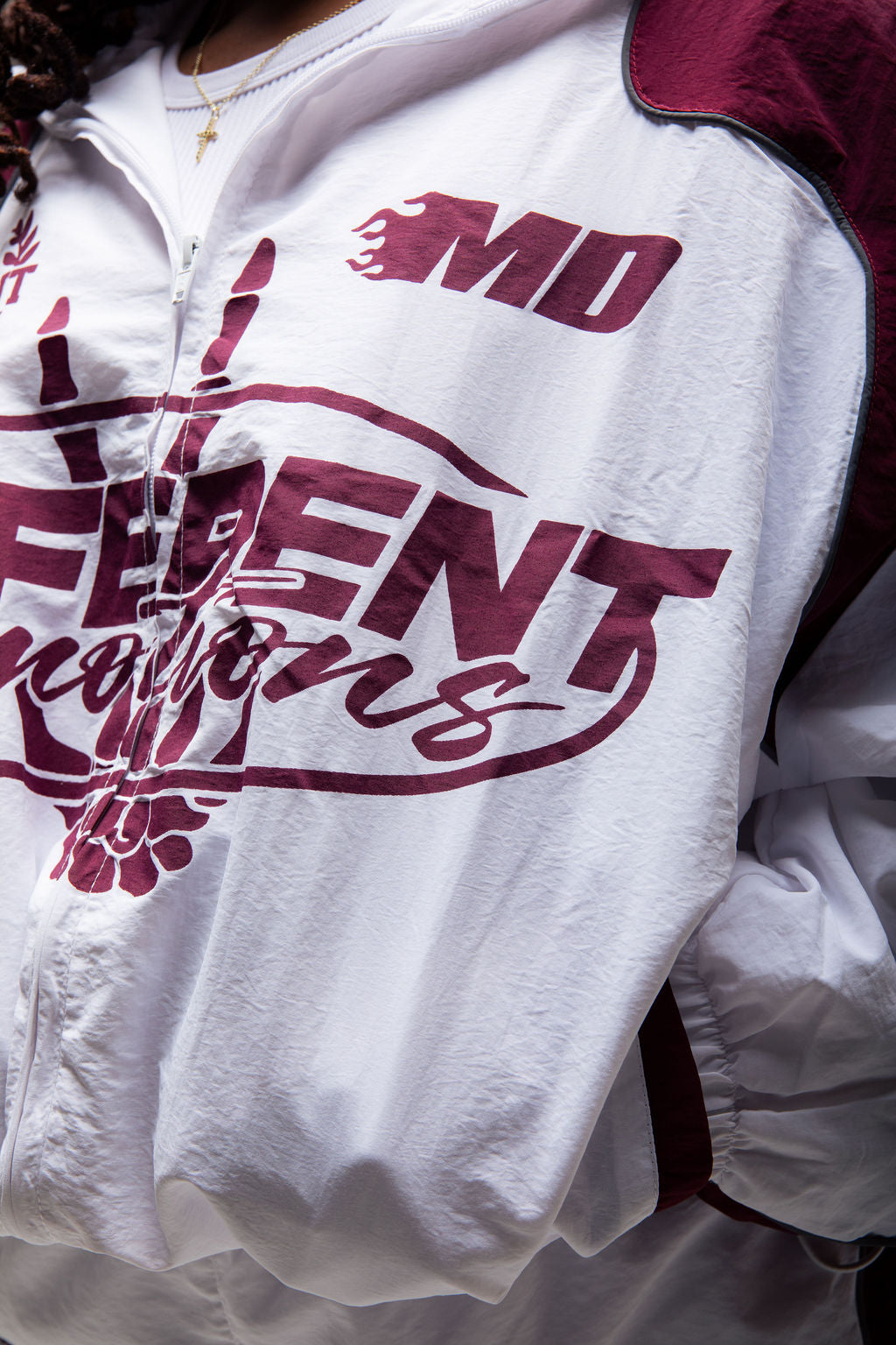 Emotions track jacket (white/crimson)