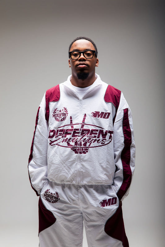 Emotions track jacket (white/crimson)
