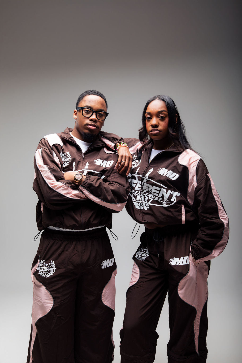 Emotions track jacket (brown/pink)