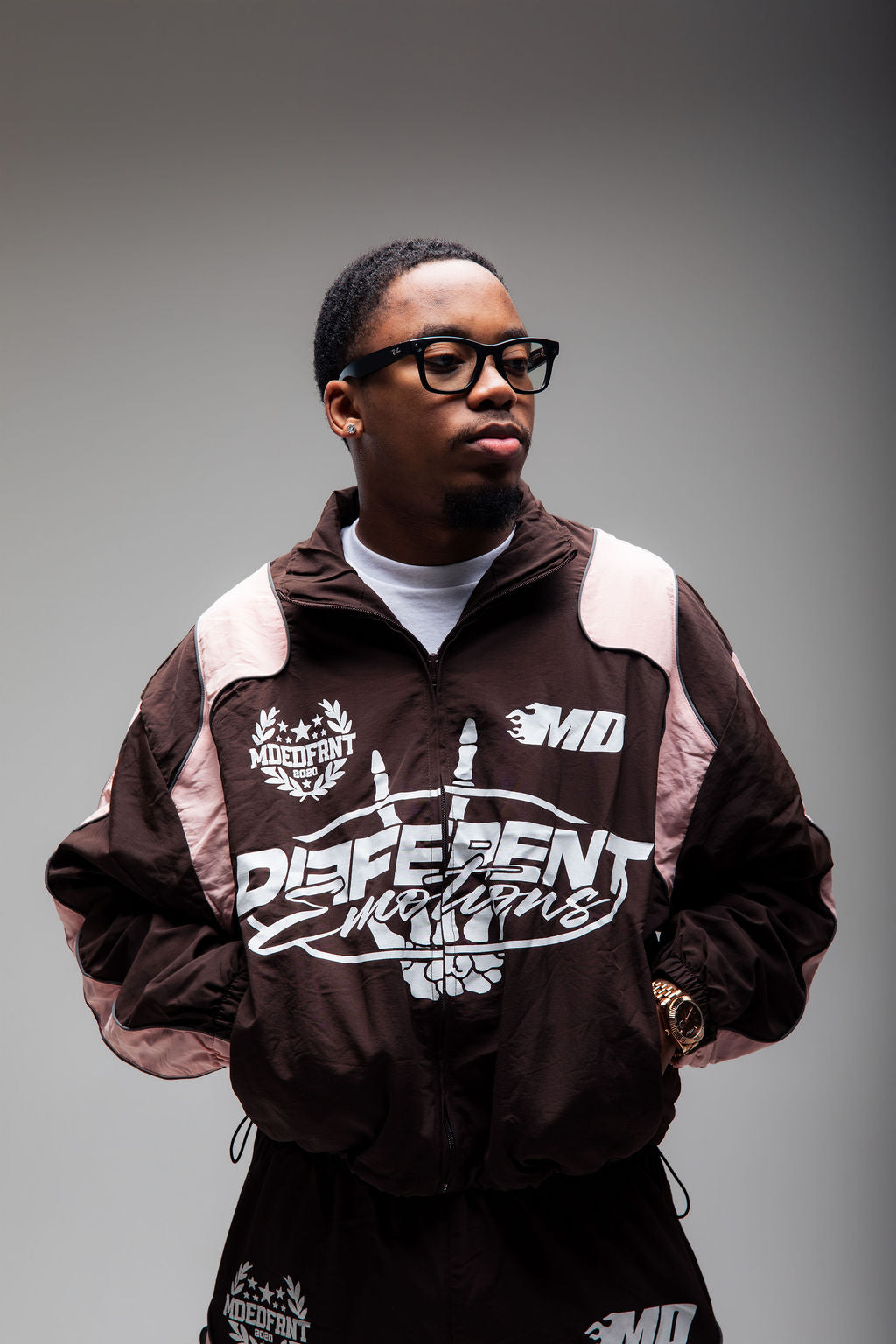 Emotions track jacket (brown/pink)