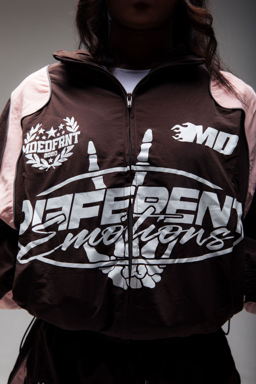 Emotions track jacket (brown/pink)